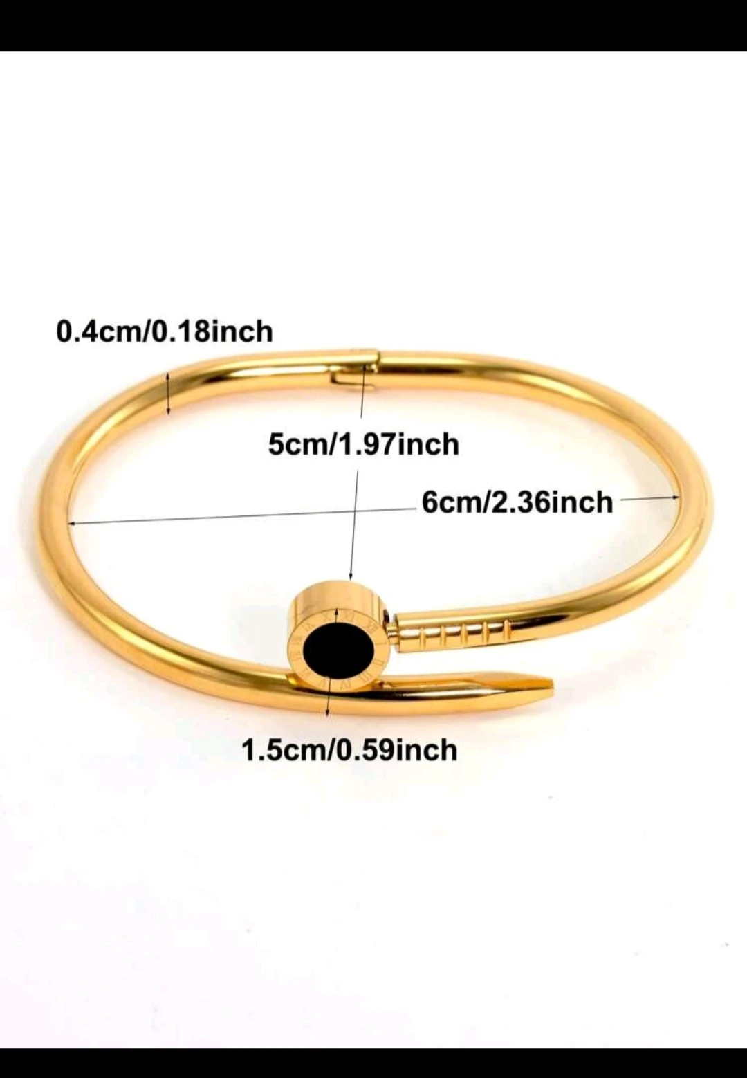 Brazalete con apertura de cuña clavo/ diseño en numero romanos 6