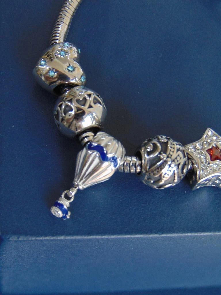 PULSERA ACERO PLATE TIPO PANDORA DESEOS 2