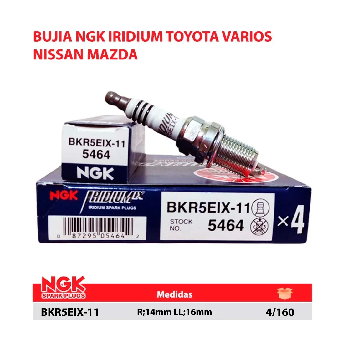 BUJIA NGK IRIDIUM TOYOTA VARIOS NISSAN MAZDA R;14mm LL;16mm