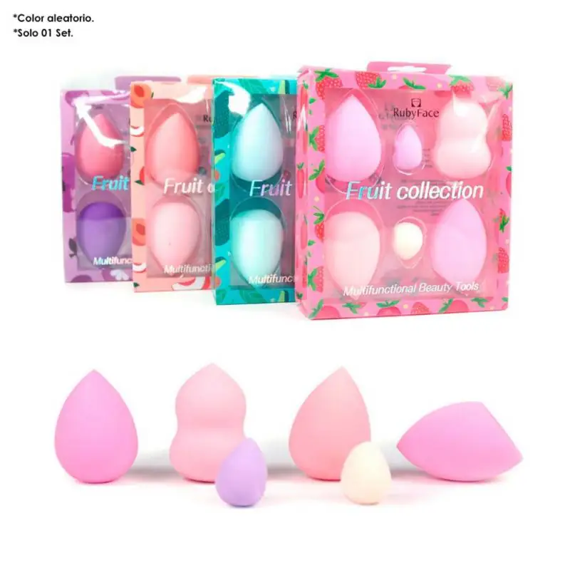  SET DE 6 ESPONJAS BEAUTY BLENDER FRUITS PINK 