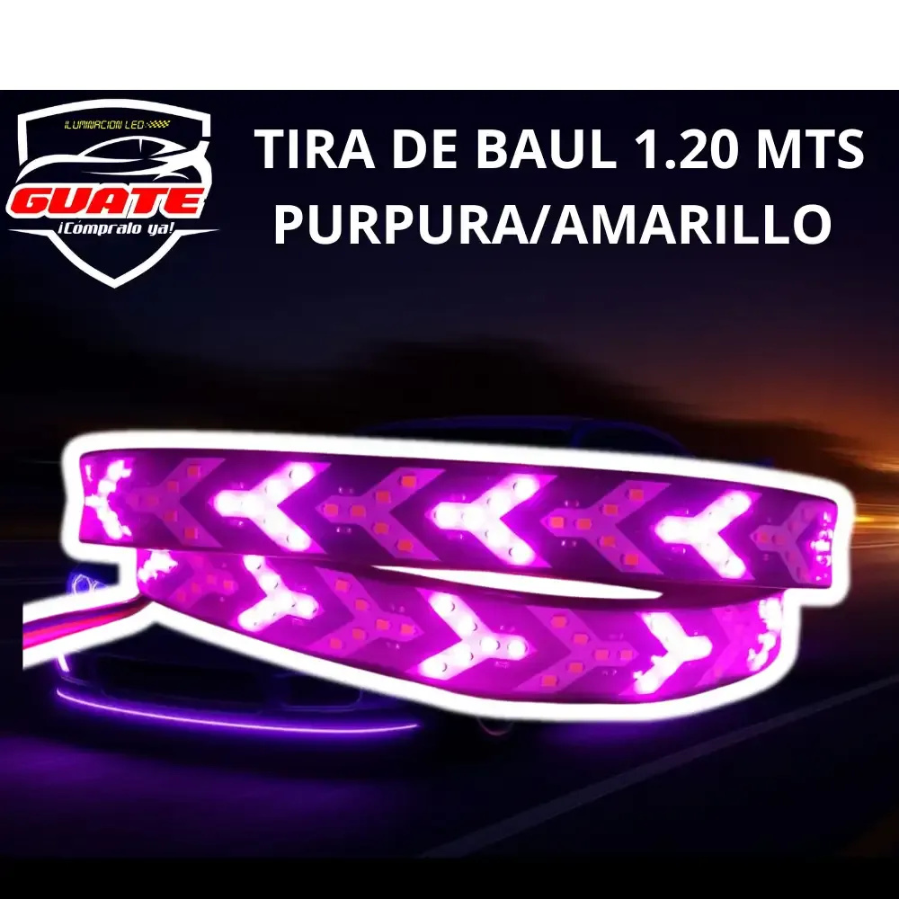 TIRA LED TRASERA O BAUL PURPURA/AMARILLO