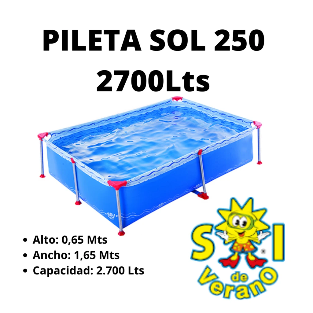 PILETA LONA SOL DE VERANO SOL250 2.05 X 1.65 X 0.65 2700 LTS