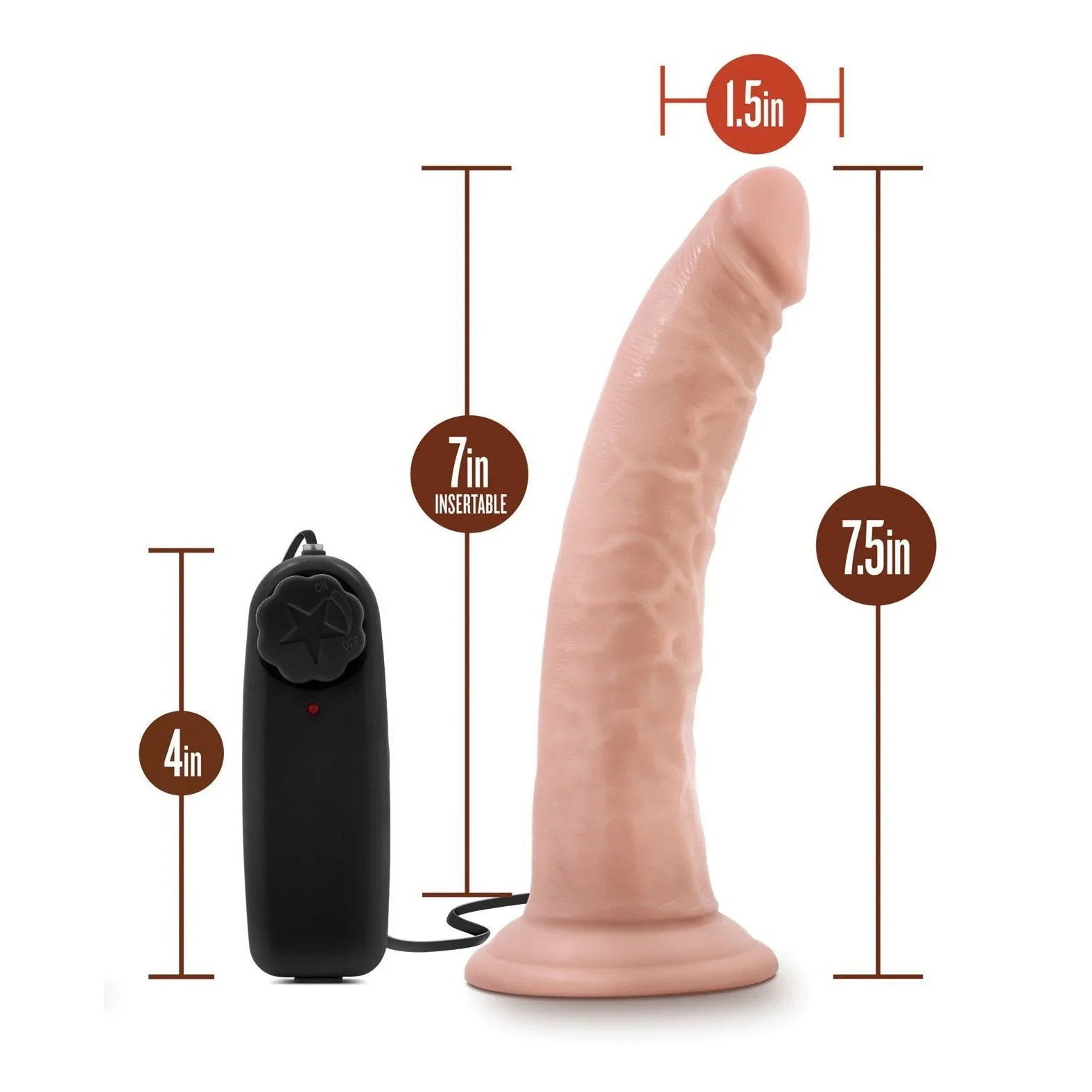 DR. SKIN - DAVE - 7" VIBRATING REALISTIC COCK WITH SUCTION CUP 2