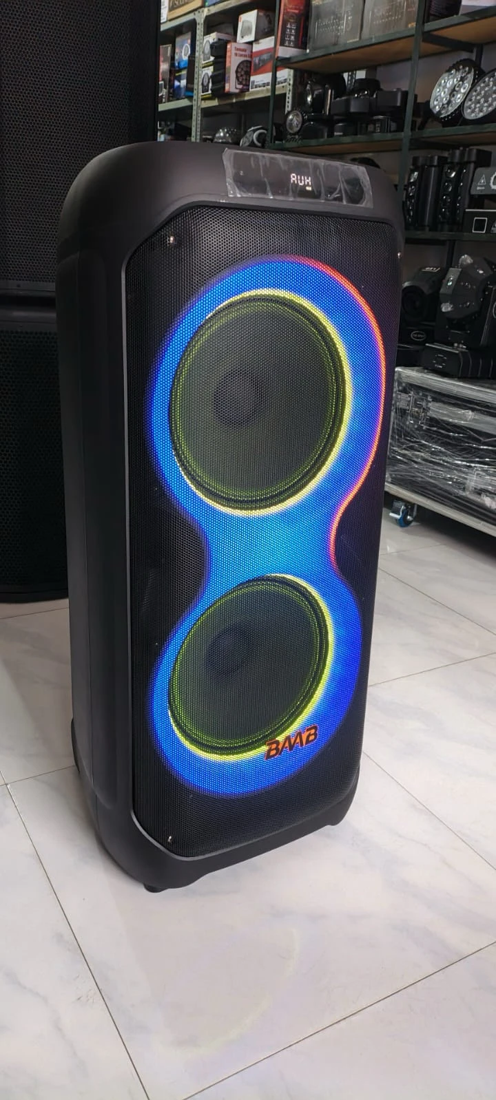 PARLANTE RECARGABLE "BAAB" B212-01   CON DOBLE BAFLE DE 12 PULGADAD Y 2 MIC INALAMBRICO         PRECIO: 1800BS