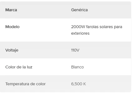 Lámpara Led Solar Exterior Suburbana Alumbrado Público 2000w  2