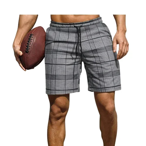 Hombres Shorts con estampado de cuadros