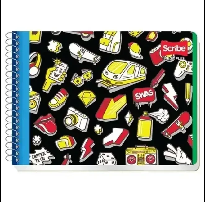 Cuaderno Italiano mega rayado 100 hojas espiral  2