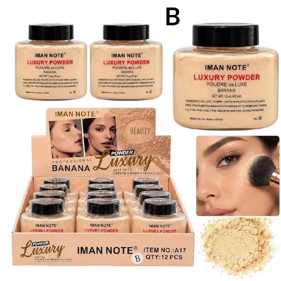 polvo suelto traslúcido banana luxury b iman note