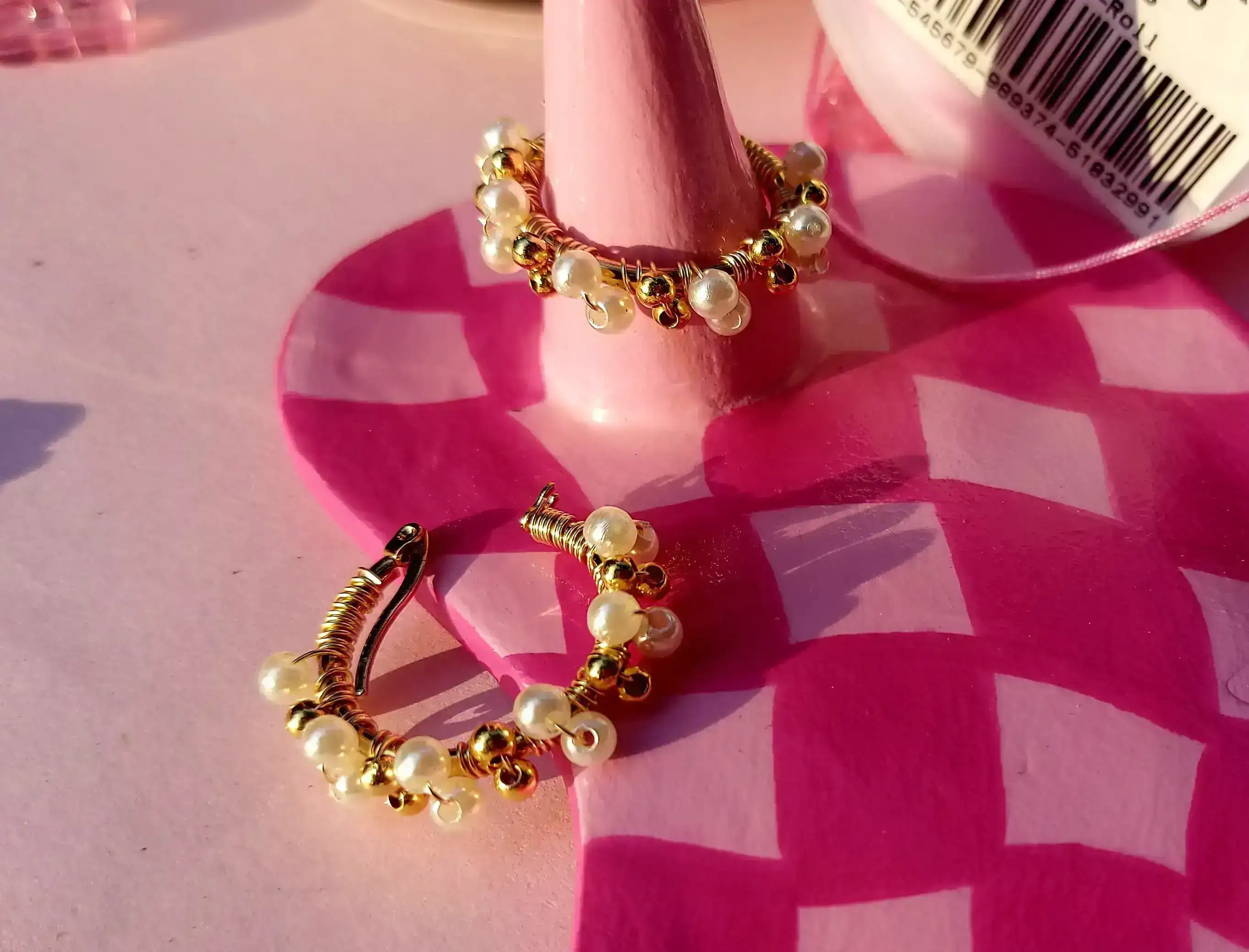 Aretes perlas y balines