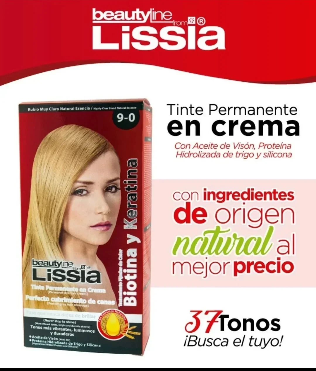 lissia tinte 9.0 rubio muy claro natural intenso