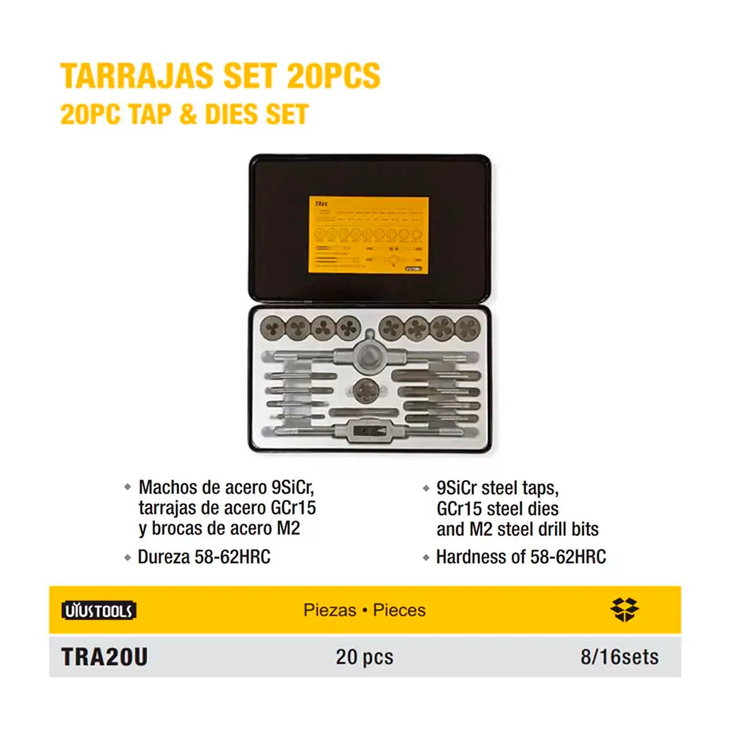 SET DE TARRAJAS UYUST 20 PZS MAC/HEMB 