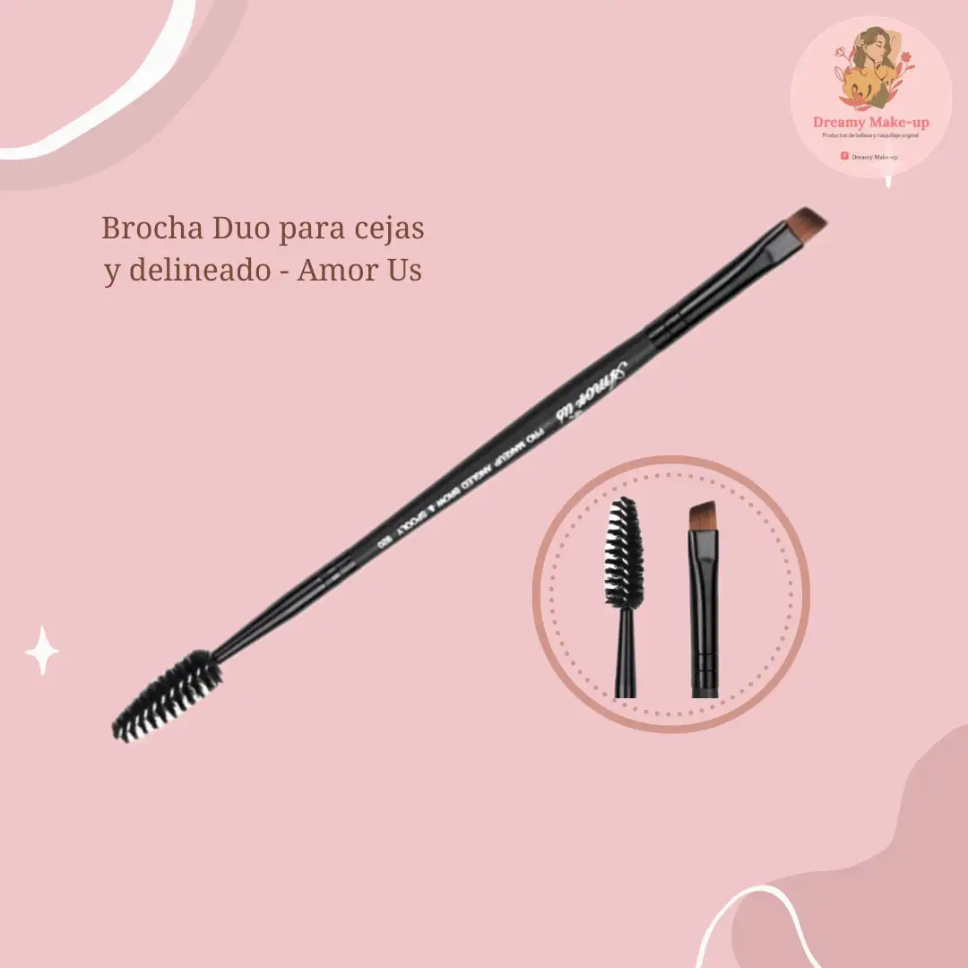 Brocha Duo para ceja y delineado Amor Us 