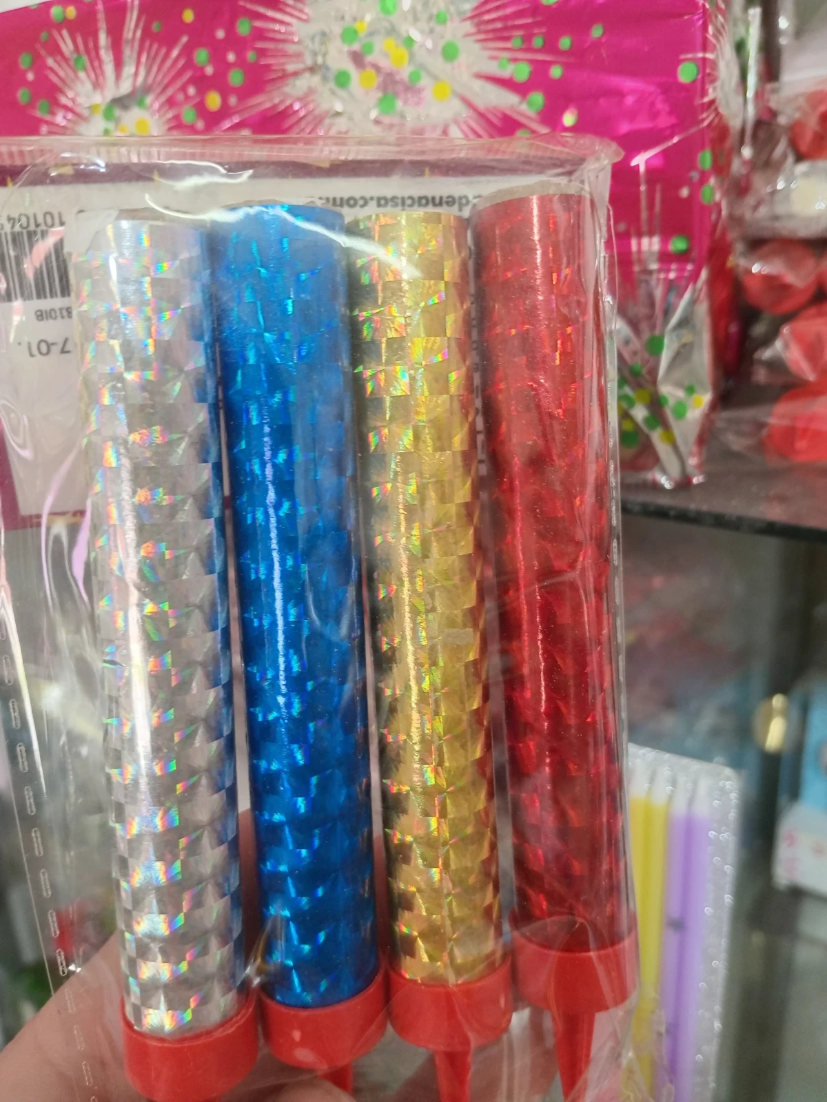 Bengala holografica para torta c/u 