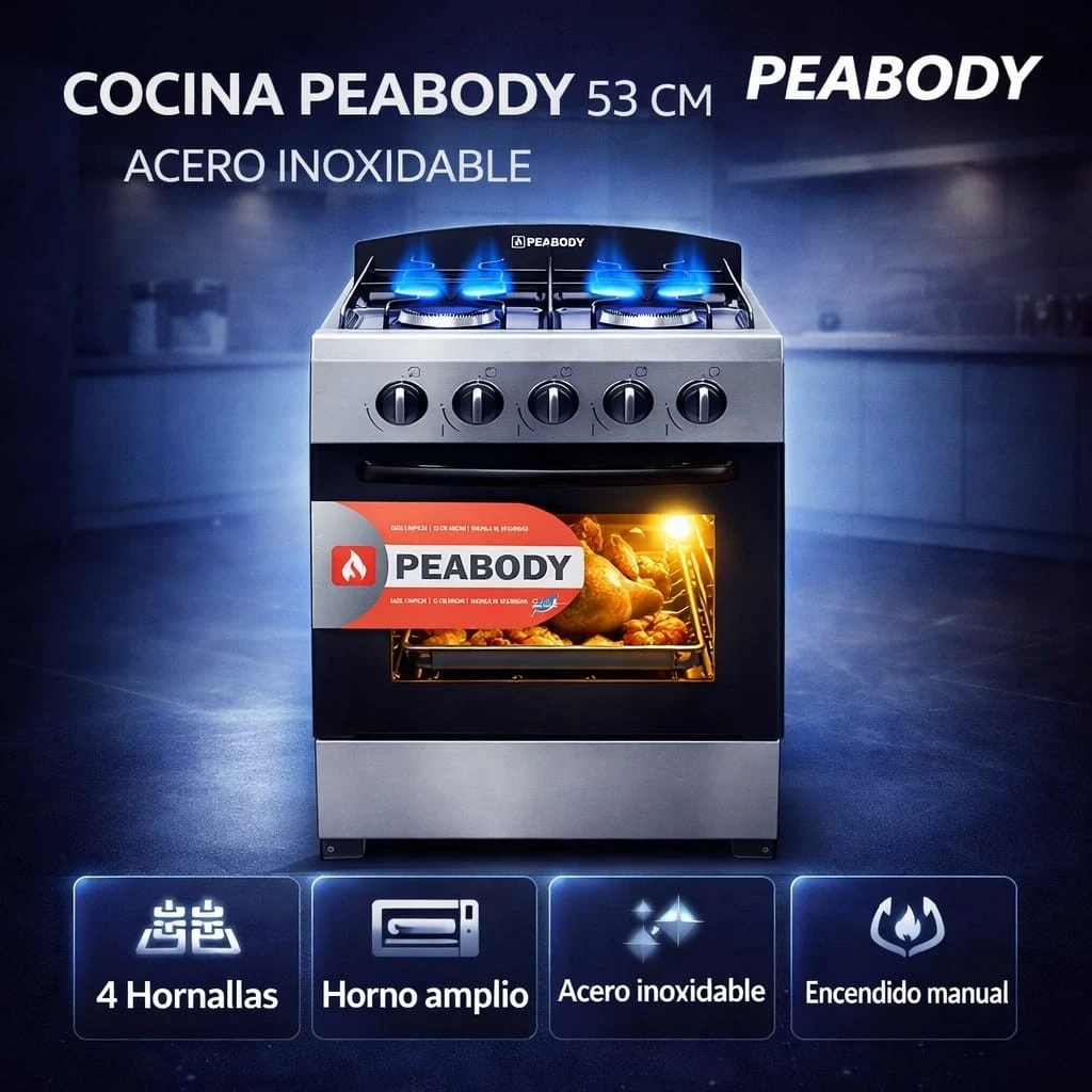 Cocina Peabody 53 Cm iNOX multigas