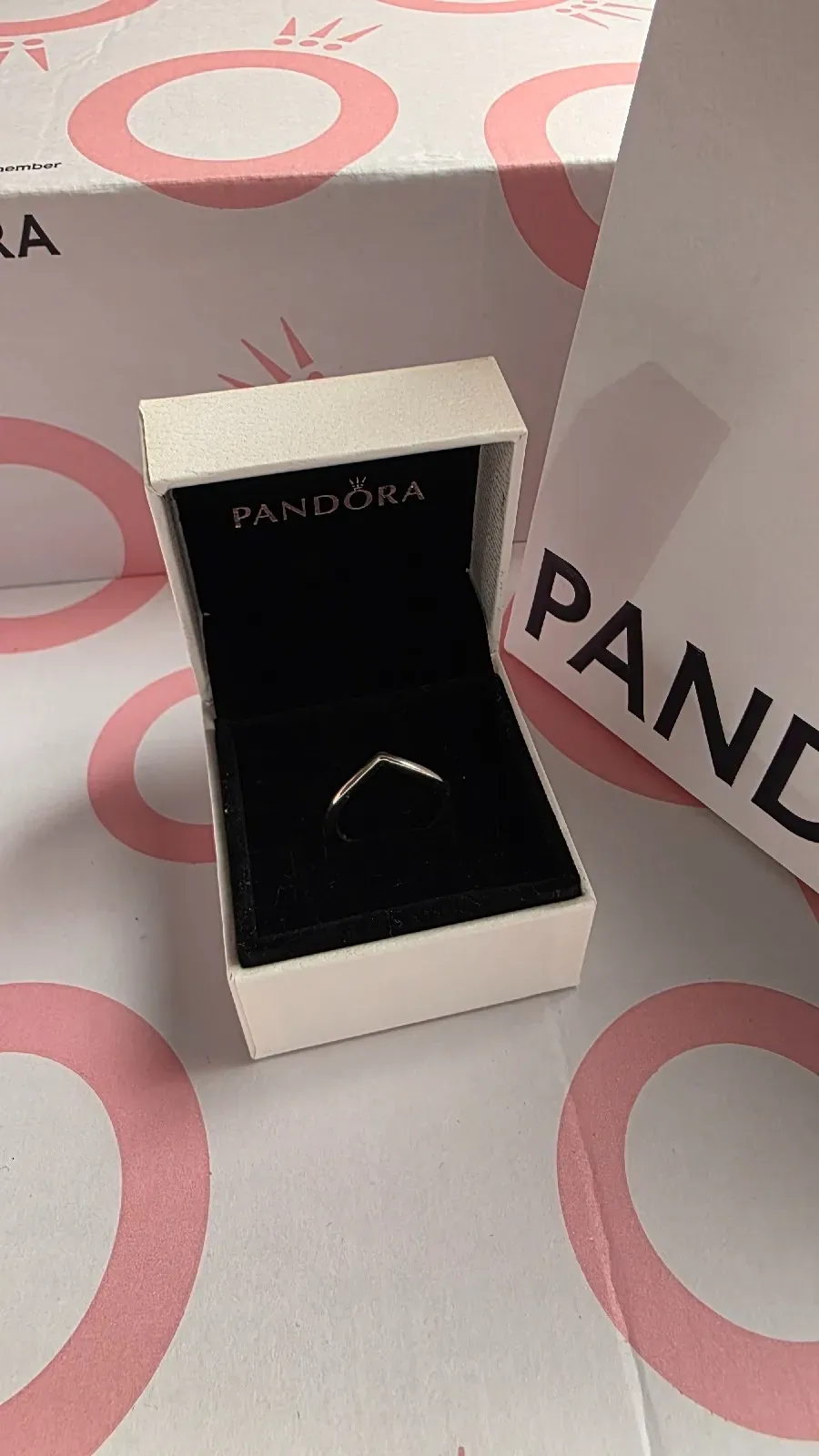 Pandora wishbone silver ring  3