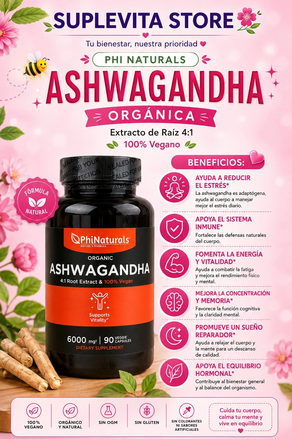 PhiNaturals Ashwagandha Orgánica