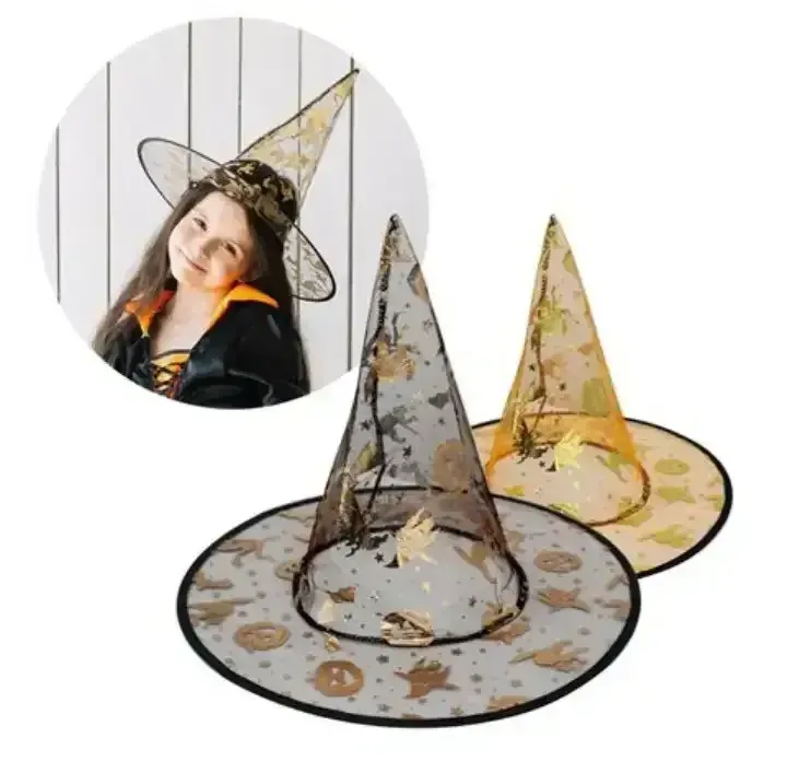 Sombrero/gorro de bruja de tul estampado  3