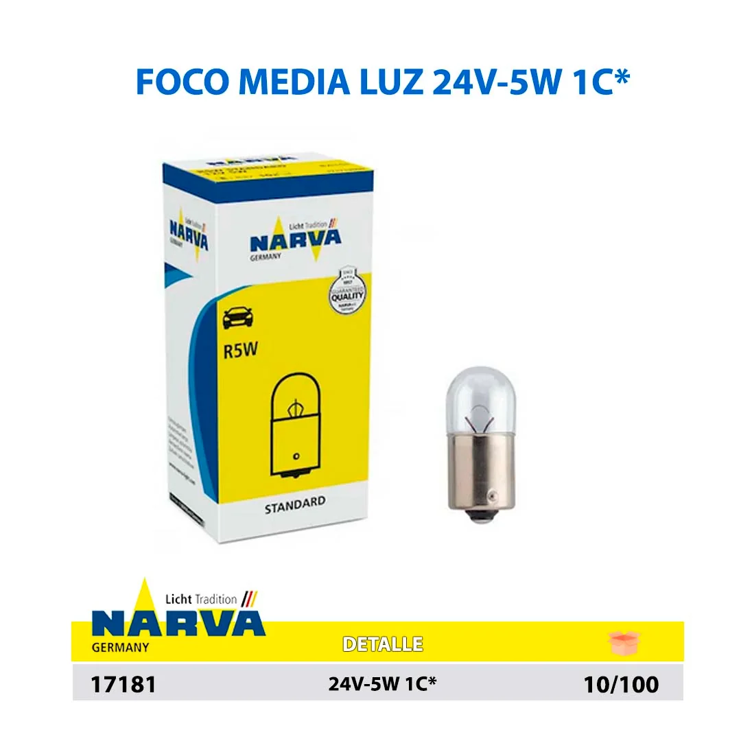  FOCO MEDIA LUZ 24V-5W 1C***
