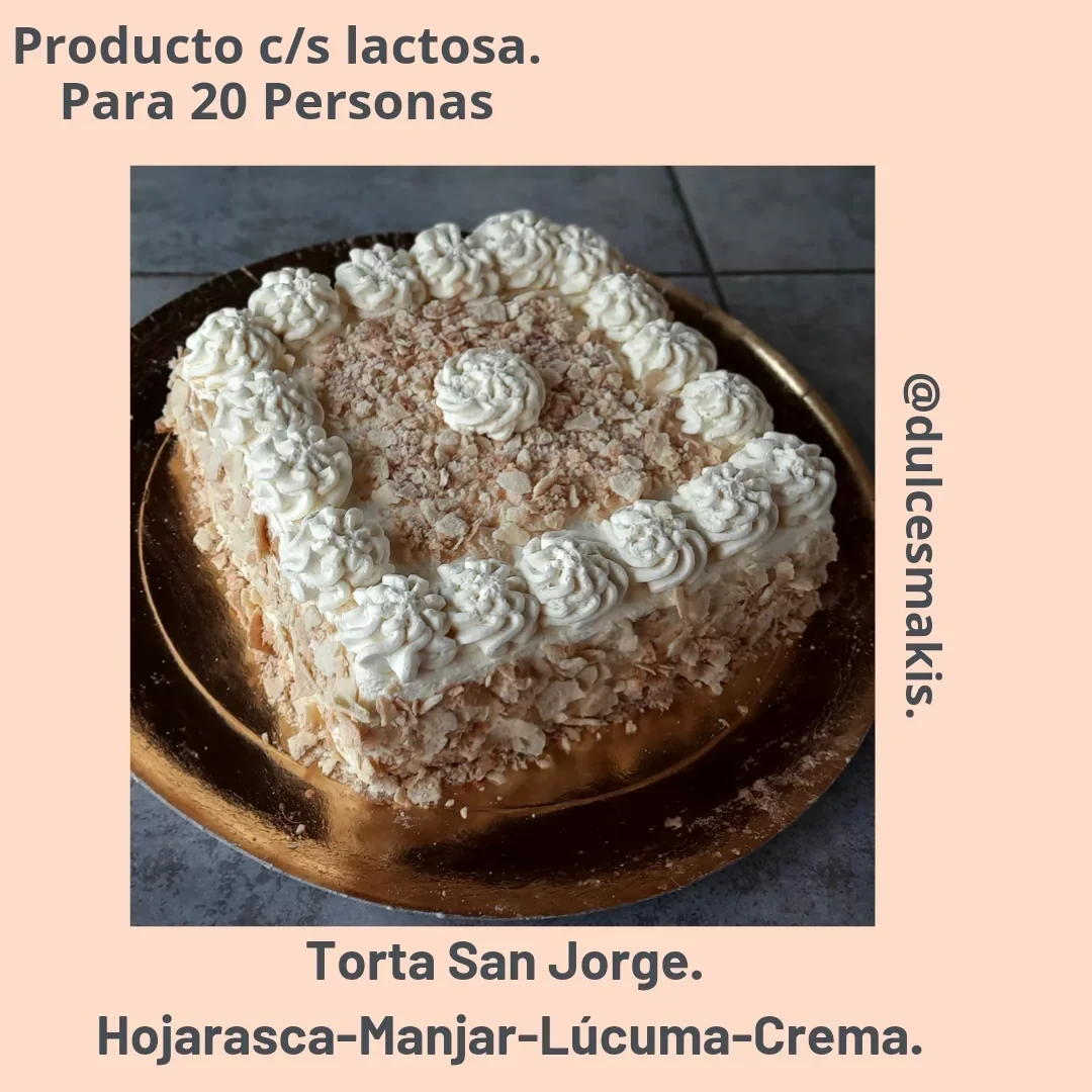 Torta San Jorge Sin Lactosa. 20 Personas.