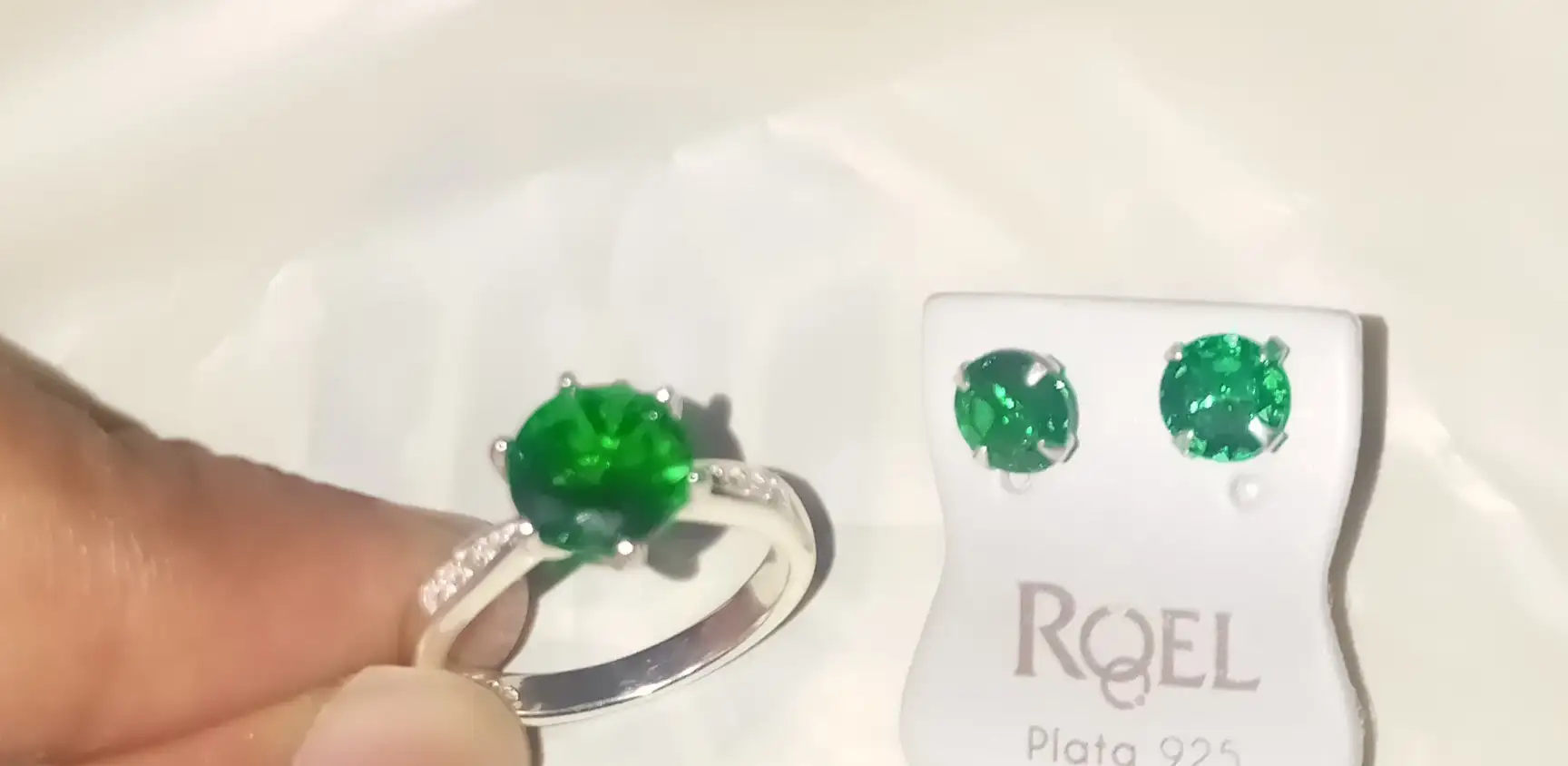 Juego de topos y anillo en plata ley 925 