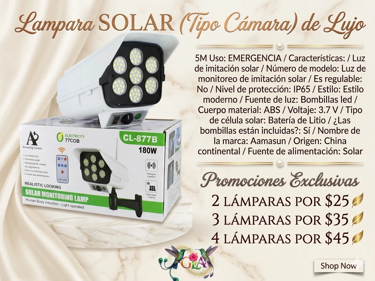 Lámpara solar en forma de camara 