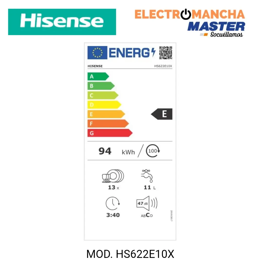 LAVAVAJILLAS HISENSE HS622E10X E INOX 3