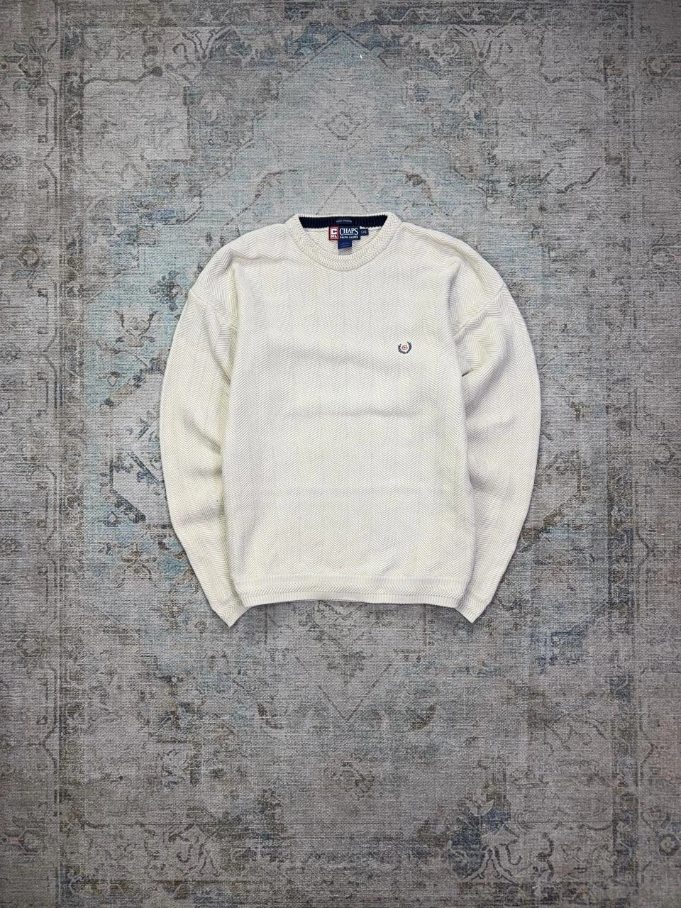 CHAPS RALPH LAUREN VINTAGE HERRINGBONE CREWNECK SWEATER 7