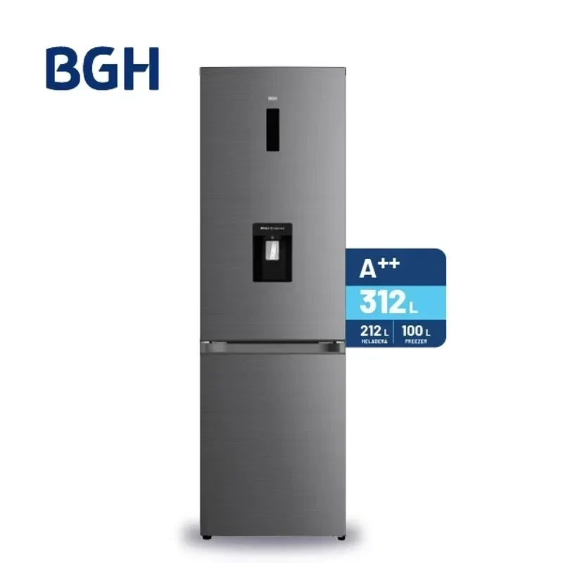 HELADERA COMBI BGH 312LTS C/DISPENSER SILVER BLACK