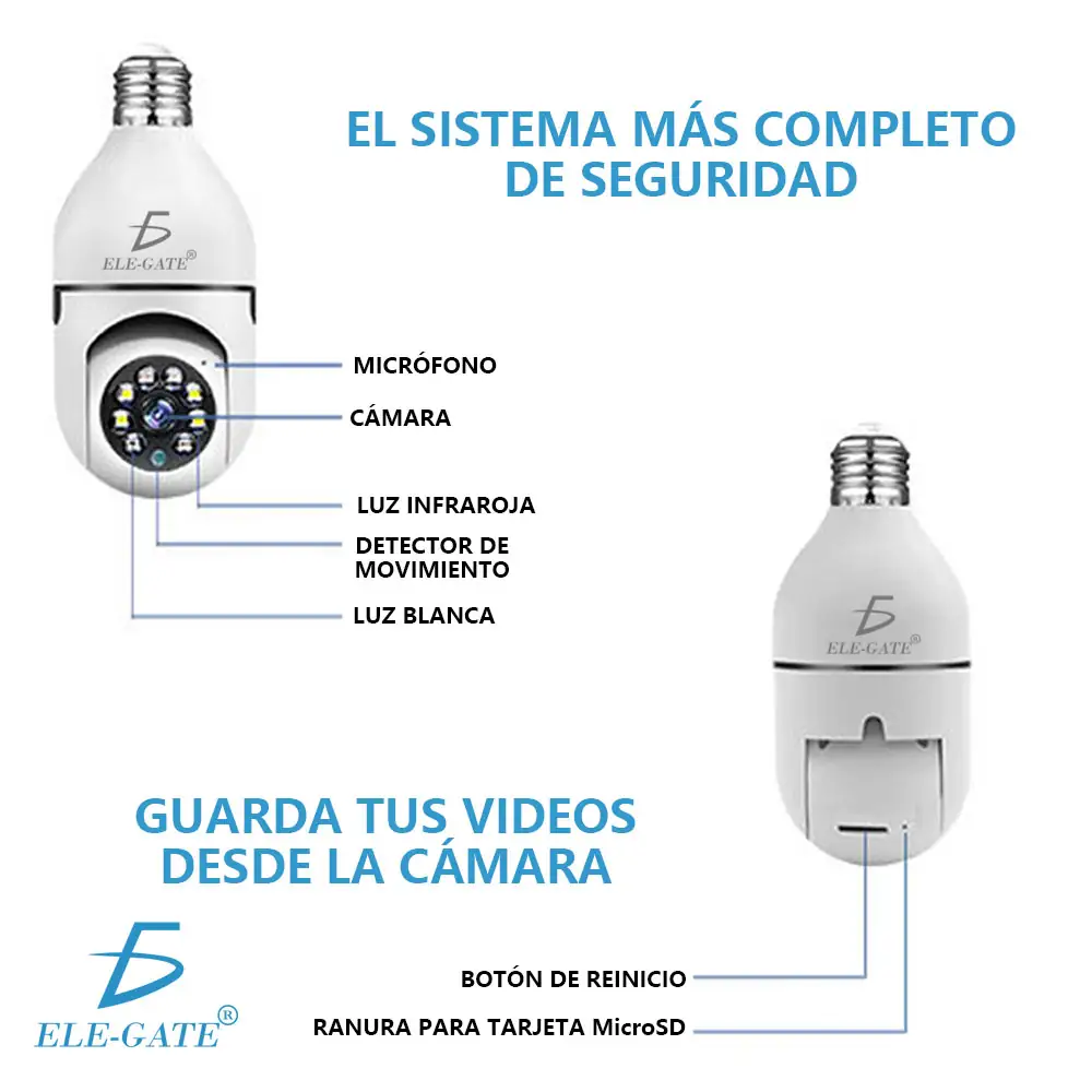 Camara De Seguridad Visión Nocturna Wifi Inalámbrico 720P C/Alarma  2