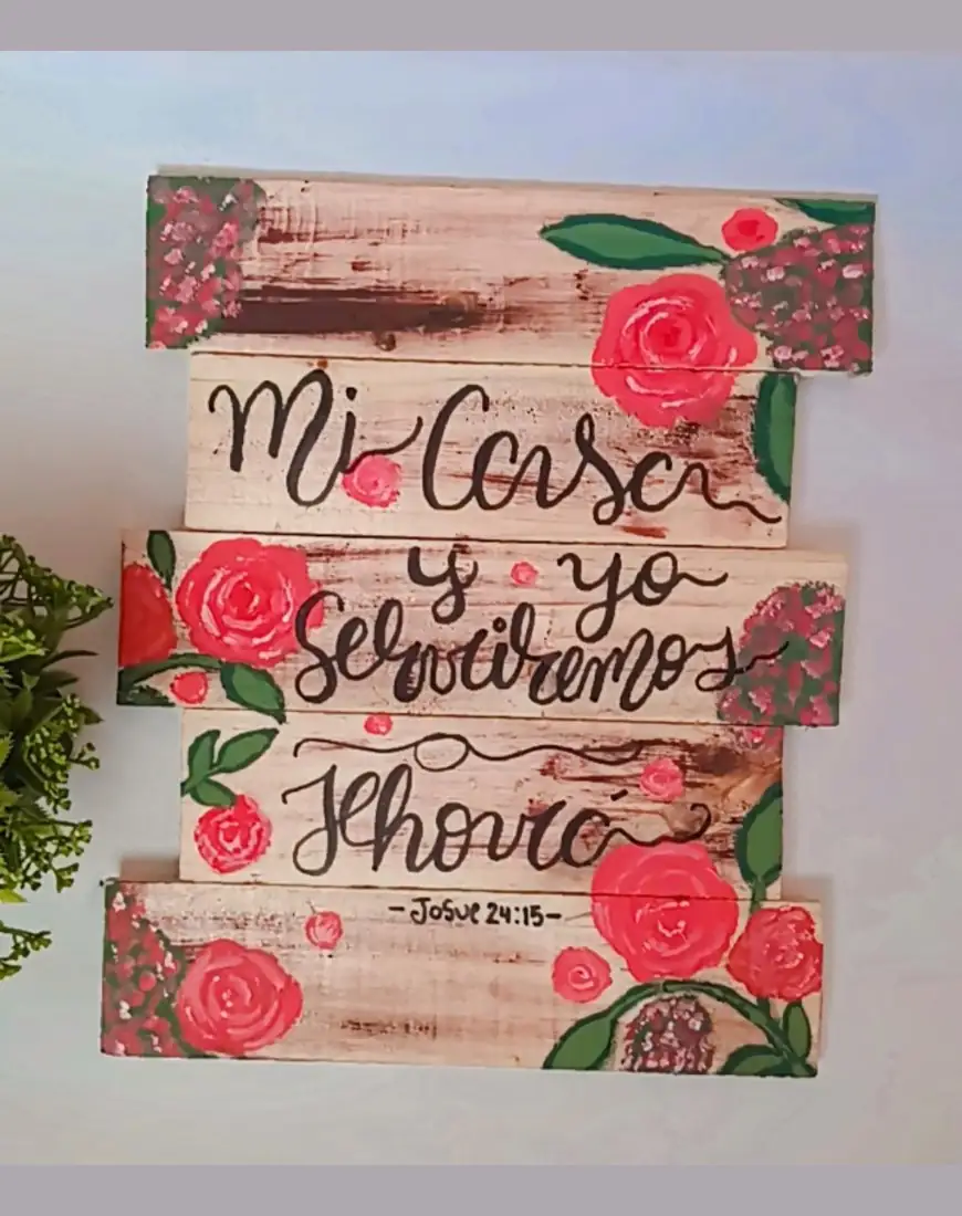 Cuadros en madera artesanales con versos bíblicos  2