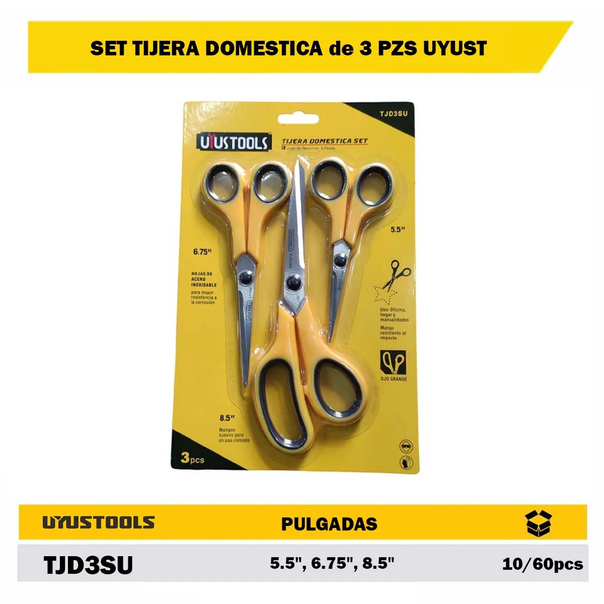 SET TIJERA DOMESTICA de 3 PZS UYUST