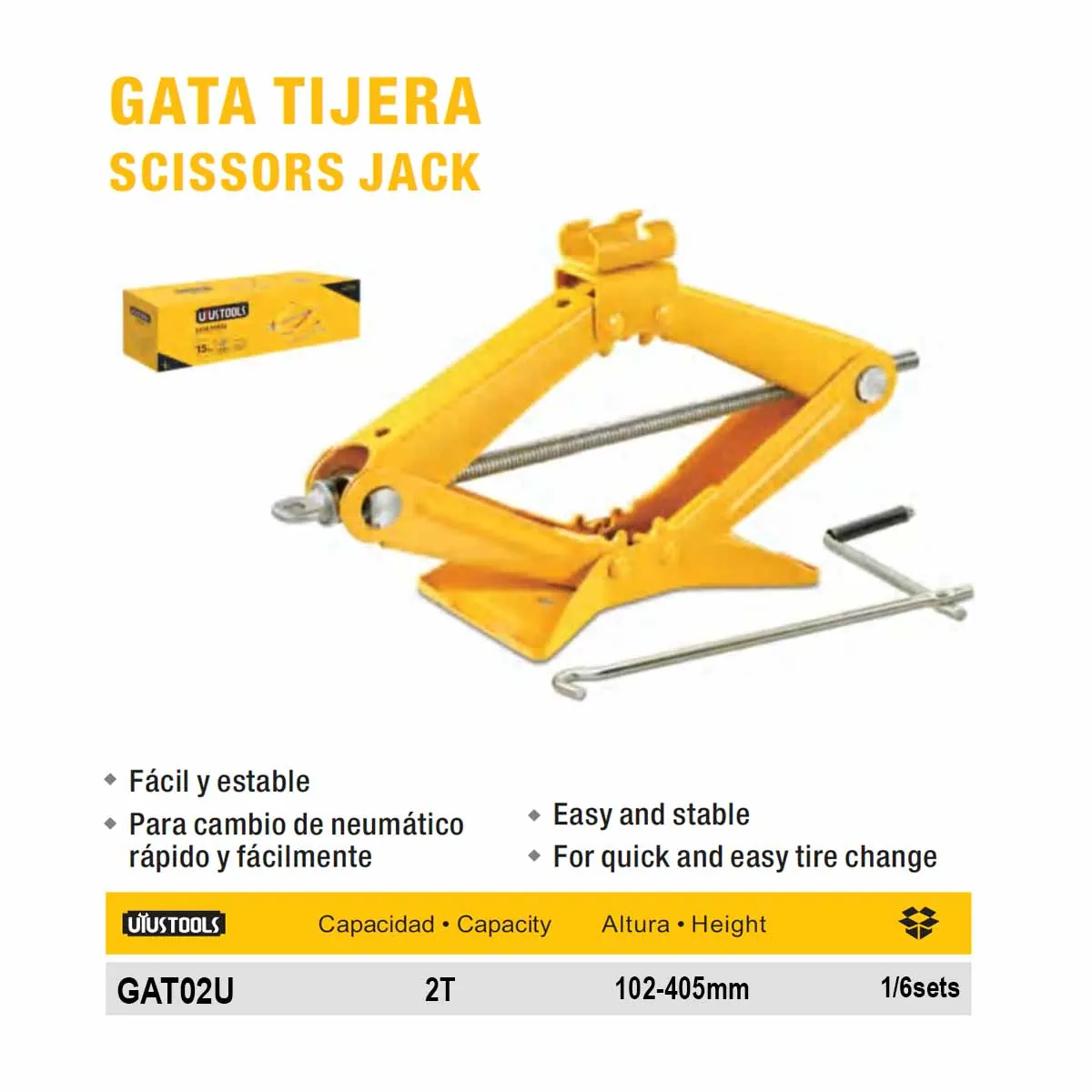 GATA TIJERA UYUST 102-405 MM 2.0 TON