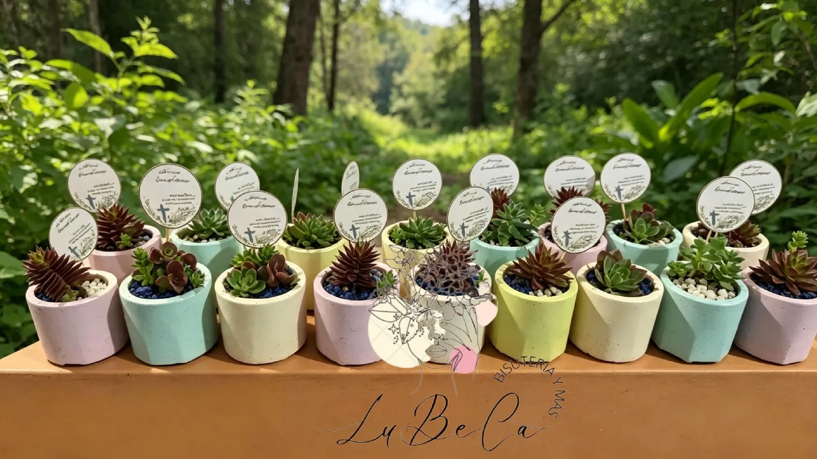 Mini masetas yeso con suculentas