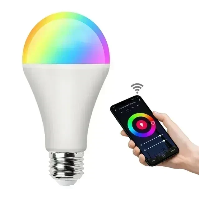 FOCO LED SMART WIFI A60 10W E27 RGB+CCT 806LM RA 80 PF 0.5 100-240V