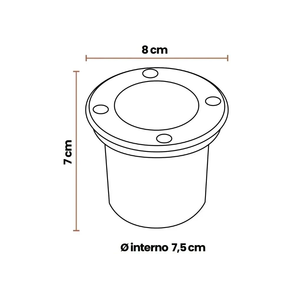 LUMINARIA LED PISO 3W SATIN REDONDA IP65 7