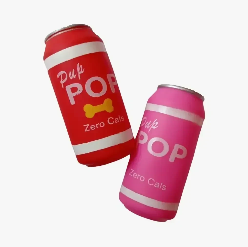 Juguete de goma lata de soda