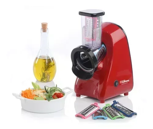 Rallador Electrico Liliana Easysalad Asm100 4cuchillas Color Rojo