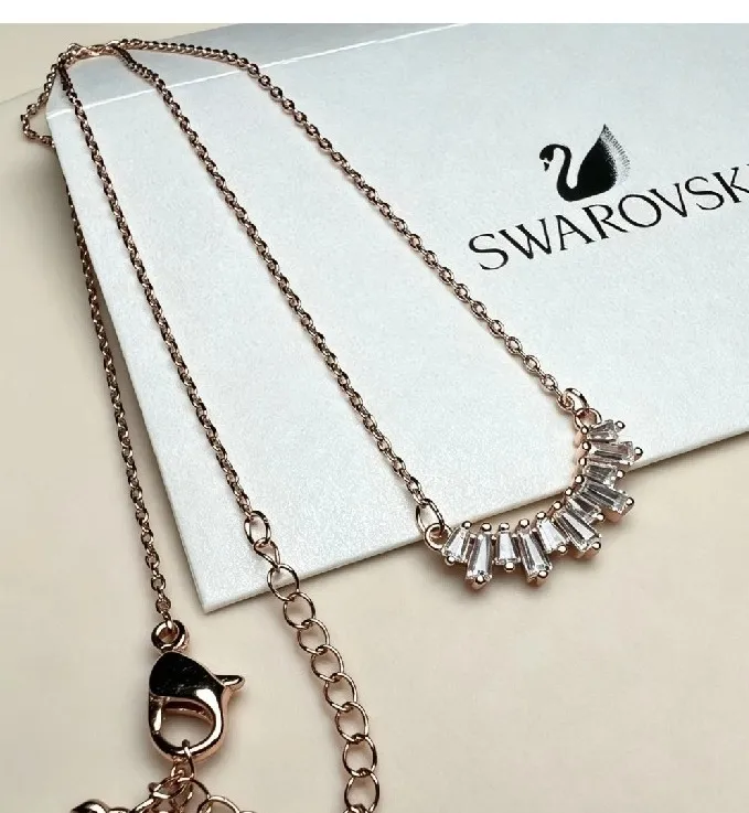 Swarovski Sunshine Rose Gold Crystal Smile Necklace