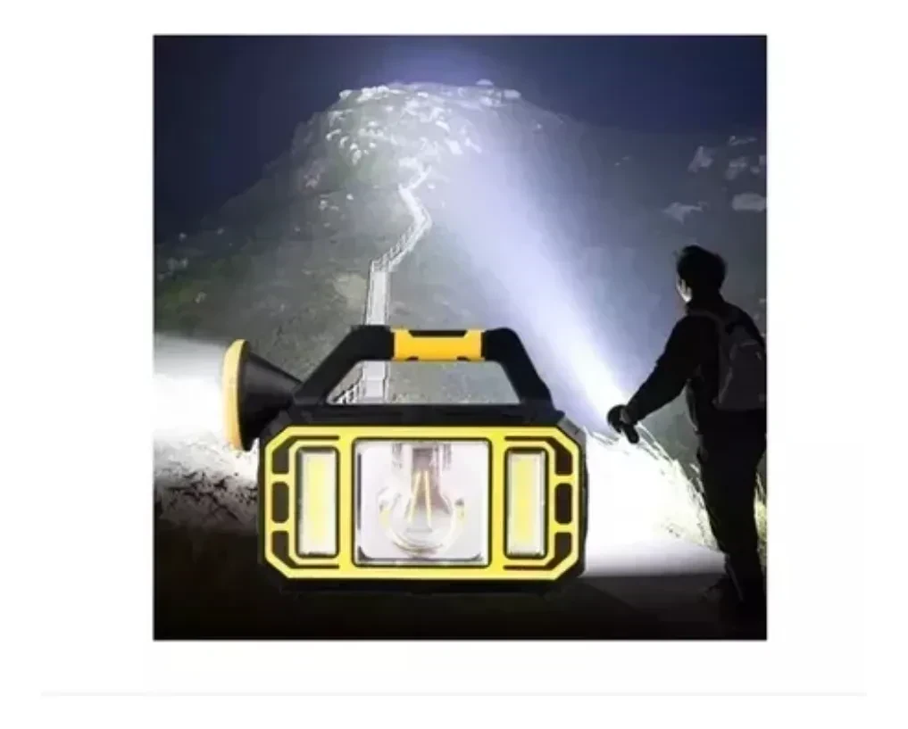 Linterna Solar Luz Calida y Fría Recargable Multifuncional 3 en 1 4