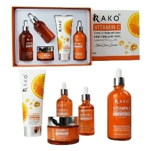KIT DE SKIN CARE DE 5 PIEZAS CON EXTRACTO DE VITAMINA C RAKO