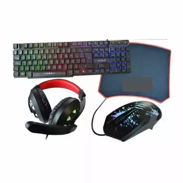Kit gamer teclado, mouse, mousepad y audífonos 4