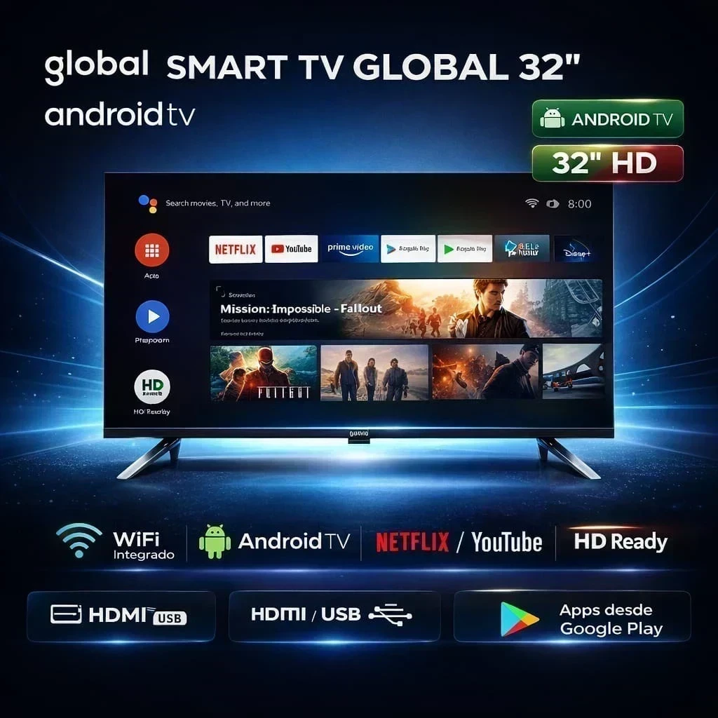 SMART TV GLOBAL 32" C/ANDROID 
