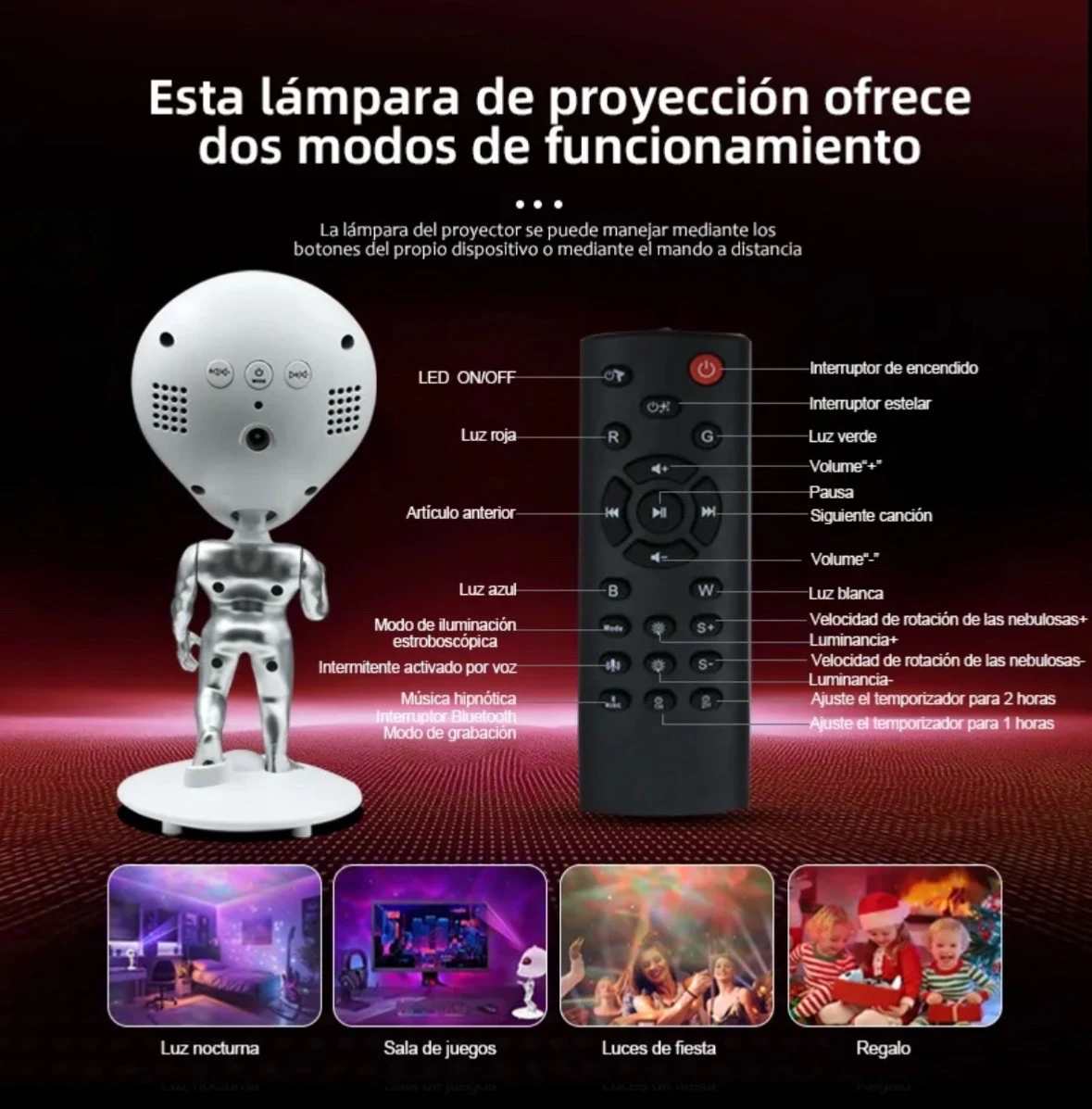 proyector de galaxia y estrelllas Alien 4