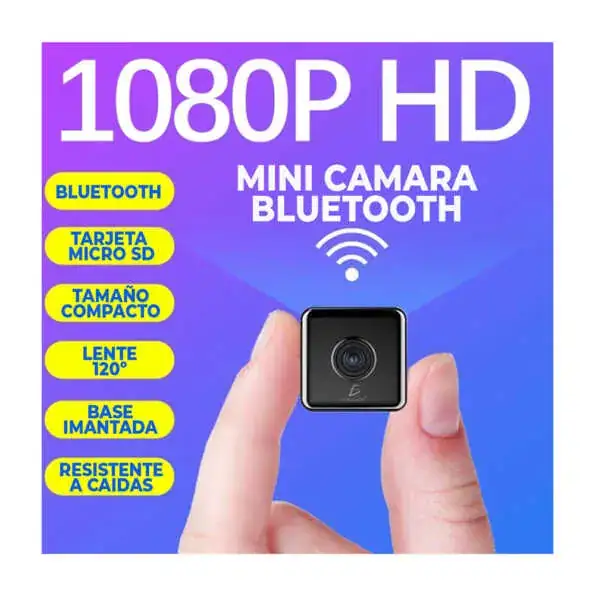Mini Cámara Cuadrada Bluetooth Con Base Imantada  3