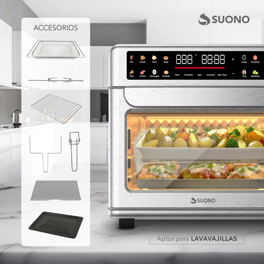 HORNO FREIDORA DE AIRE DIGITAL 1700W 25L 3