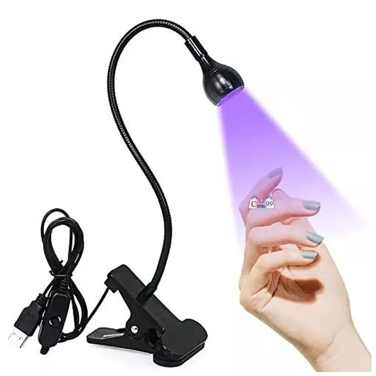 Lampara UV Para Uñas Flexible 360° Con Clip  2