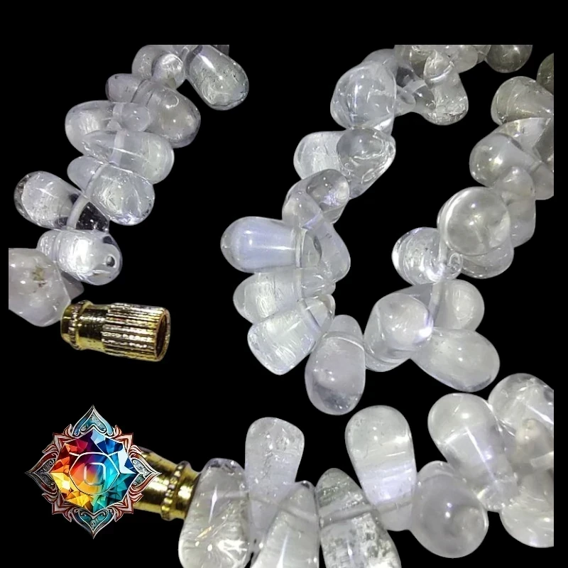 Espectacular collar de gotas de cuarzo cristal  3