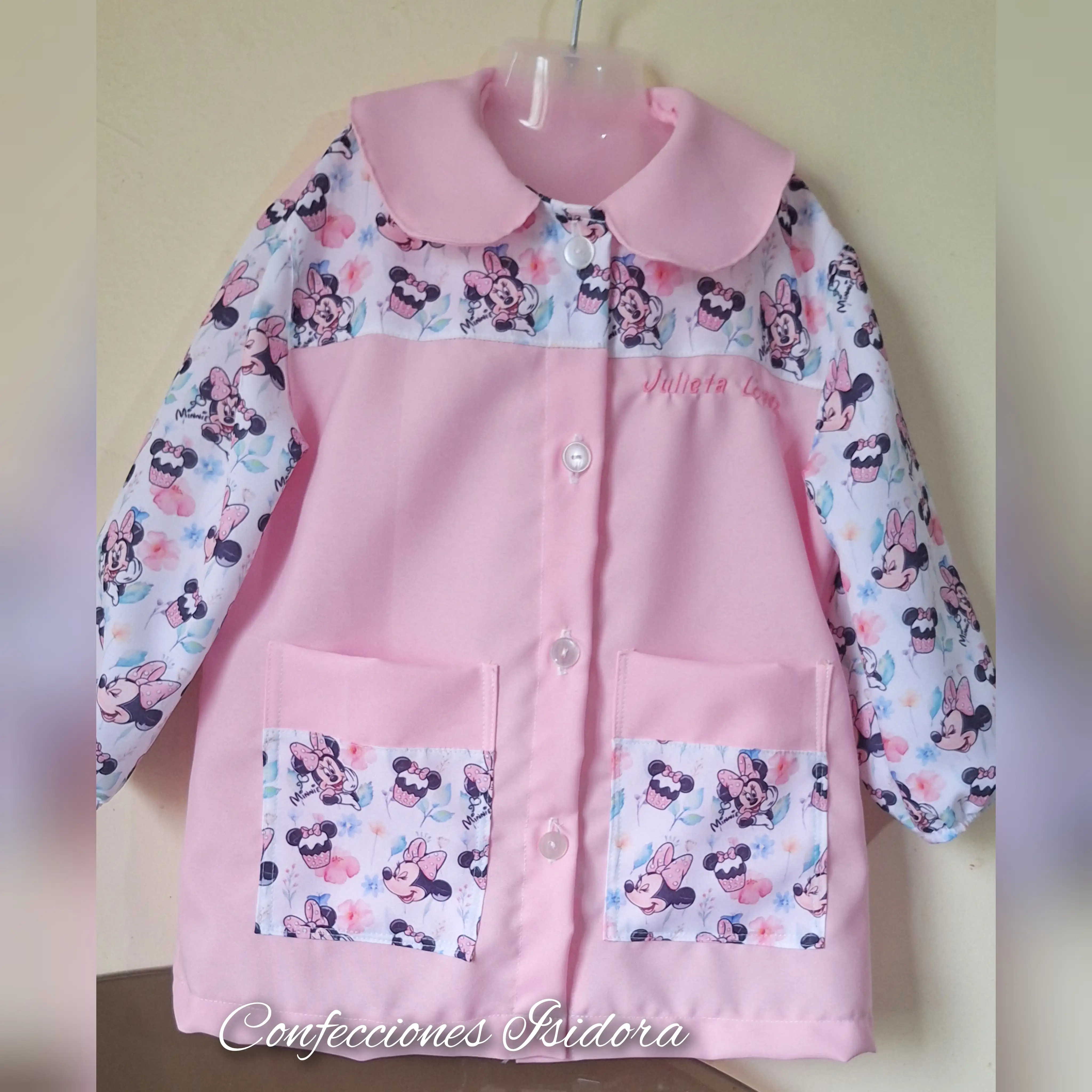 Delantal minnie , rosado
