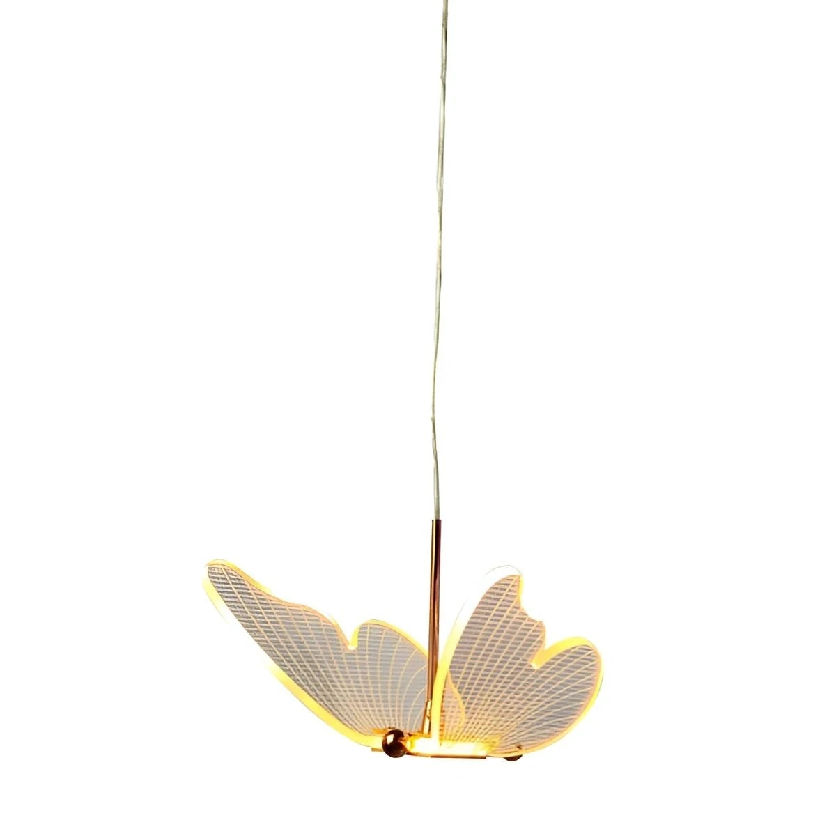 LAMPARA COLGANTE LED 2W, CCT 3000K 4000K 6000K, 85-265V,METAL+ACRILICO, COLOR DORADO, 185CM*19CM, D:8CM, CABLE 125CM 4