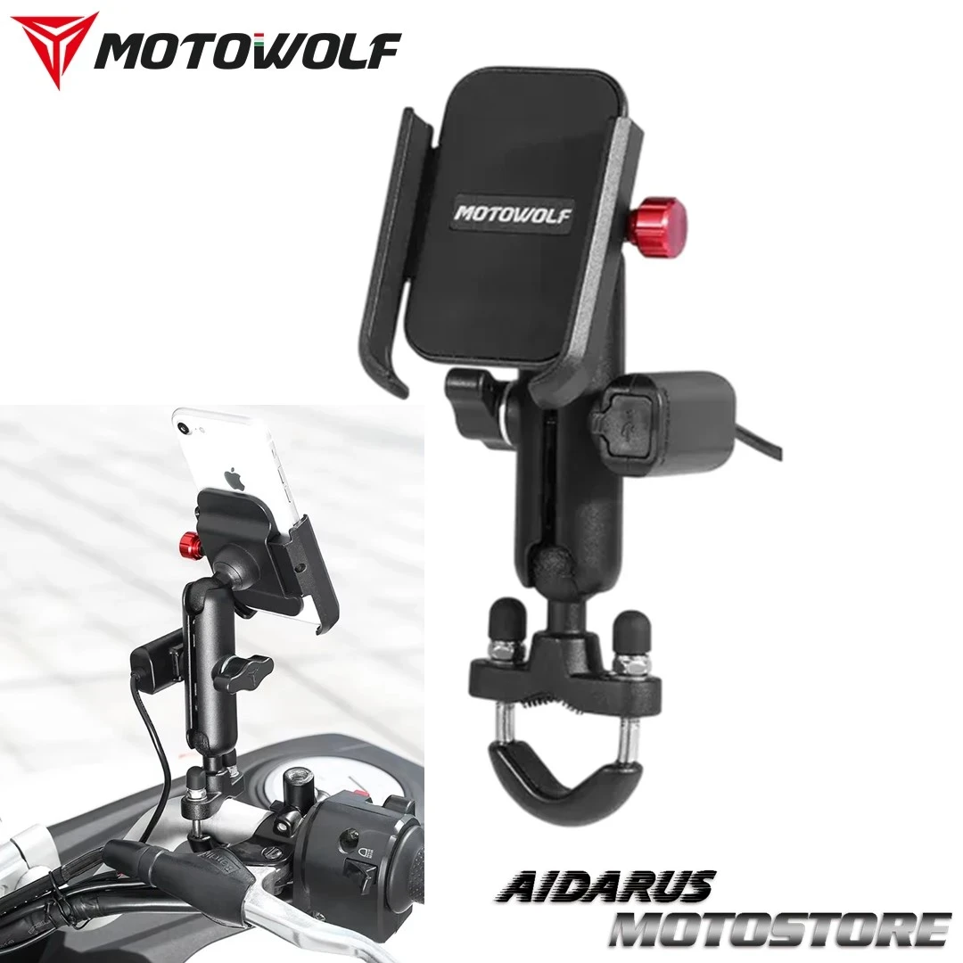 PORTA CELULAR MOTOWOLF CON CARGADOR